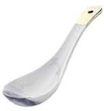 GIJMZY Steingut Geschirrset Marmorkeramik-Teller und -Schüsseln-Set, Geschirr-Sets, Weihnachtssalat, Dessert, Bone China, weiße Teller, Küchengeschirr, rundes Tablett(Spoon)