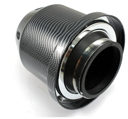 Krtopo Car Air Filter 3Inch / 76MM High-Flow Cold Air Intake Filter Cars Transporters Engine Intake Replacement High Power Sports Mesh Cone for Car Automobile Black Carbon Pattern