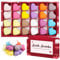 Badebomben Geschenk Set 24 Pcs, Badekugeln 30g mit Rein Natürlichen ätherischen Ölen, Einzeln Verpackte Badezusatz, Beauty Spa Bombengeschenke für Frauen, Ehefrau, Geburtstag, Valentinstag, Jubiläum