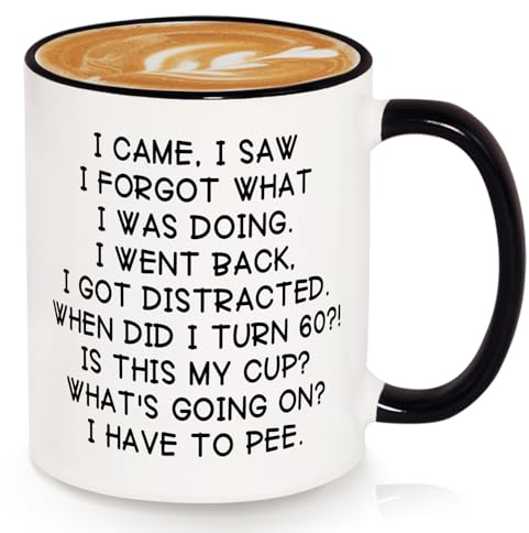 SteadStyle Funny 60th Birthday Gifts for Women Men Mug 11oz, Gag 60th Birthday Decoration Gift Idea for Her Him Mum Dad Sister Best Friends, 1965 Bday Present for 60 Year Old Coffee Cup