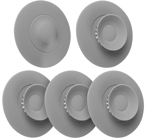 5 Stück Universal Abfluss Stöpsel, Silikon Abflusssieb KüChenspüLe, Abflussstopfen Waschbecken, Gummi Faltbarer Stöpsel Spülbecken, Anti-Geruch Abflussdeckel, Haarsieb für Bäder, Badewannen (A)