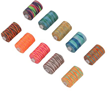 RIZGHWOY 10 Pezzi Vari di Diversi Colori di Poliestere Filo Elastico per la Macchina da Cucire