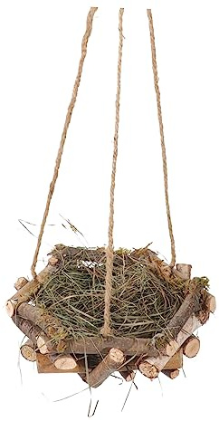 Milisten Handgefertigte als Einzigartige Hängende Deko und Vogelnest Dekoration Stroh Leicht und Bruchfest Realistisch für Garten und Haus