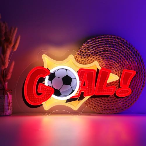 WIOSOUL Football Neon Sign, Dimmable LED Decor for Sports Room | USB powered football neon lights, Ball LED wall light for sports room, bar, party, man cave,or unique gift for football fans