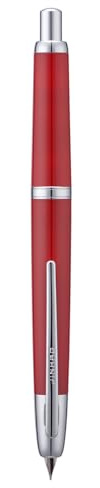 Jinhao 20 Series Press Fountain Pen, Palace Red Retractable Medium Nib with Ink Converter Set (Silver Clip)