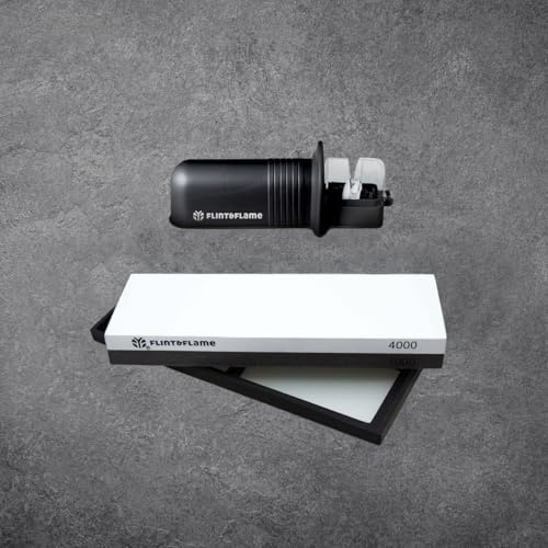 Flint & Flame Knife Sharpening Kit – Whetstone & Handheld Sharpener
