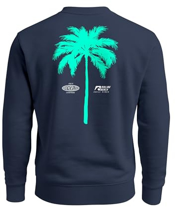 Neverless® Sweatshirt Herren Pullover mit Backprint Palme Graphic Pullover Fashion Streetwear