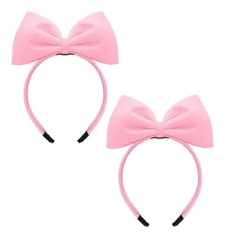 Lot de 2 bandeaux d'Halloween avec nœud rose doux pour femmes et grillades, décorations de fête d'anniversaire de Noël, faciles à porter, accessoires de cheveux