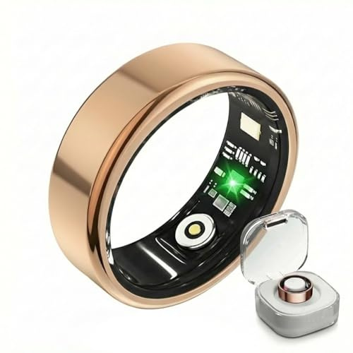 BLESYS Smart Ring für Damen und Herren mit Fitness-Tracking Blutdruckmessung Schlafüberwachung Zyklus-Erinnerungen IP68 Wasserdicht für iOS und Android(Rosé Gold, Empfohlener Fingerumfang 62.7-63.7mm)