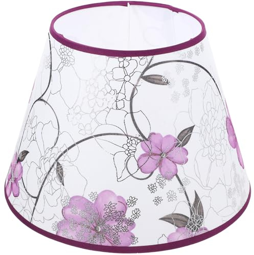 MALUGOGO Lampenschirm im Vintage-Stil, aus Stoff, Trommelform, florales Design, Lampenschirm für Schlafzimmer und Flur, geeignet für Tisch- und Stehlampen
