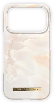 IDEAL OF SWEDEN Bedruckte iPhone 17 Pro Hülle – Rose Perlen Marmor Design, Dünnes & Leichtes Case, Stoßfest & Stylisch Und Langlebig Für Optimalen Schutz Im Alltag