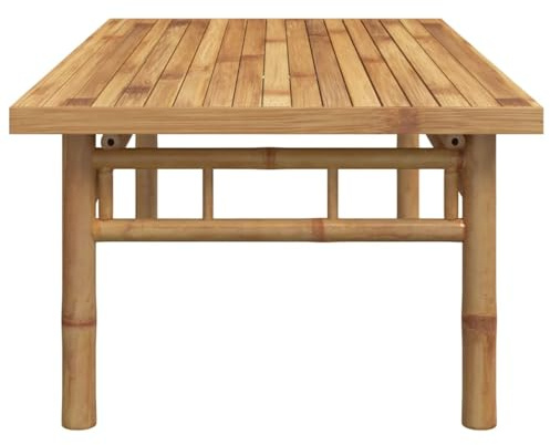 HOMELEN Table basse en bambou 110 x 55 x 35 cm pour l'intérieur et l'extérieur, idéale pour tables et tables basses