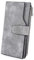 UTO Femme Portefeuille Blocage RFID Cuir Synthétique Porte Monnaie Matte Bien organisé Pratique Gris.