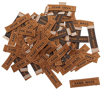 VBS XXL 100er-Pack Label Hand Made 4,3x1cm Stoff zum Annähen Etikett Schild Applikation Stofflabel