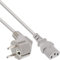 InLine 16651T Netzkabel, Schutzkontakt gewinkelt auf Kaltgerätestecker C13, 1m, grau