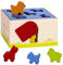 Goki 58665 Sort box Bauernhoftiere 5 Tiere aus Holz