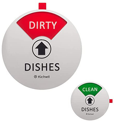 Kichwit Dishwasher Magnet Clean Dirty Sign Indicator, Works on All Dishwashers, 4 inch Diameter, Silver