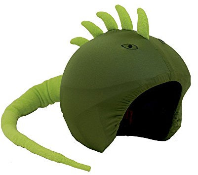 COOLCASC Funda para Casco Iguana - Compatible con Casco de Bici, Esquí y Skate - Niños y Adultos - Talla Única - Diseño Divertido