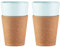 Bodum Bistro Tassen-Set 2 Stück, Porzellan, Kork/weiß, 8.7 cm, 2-Einheiten