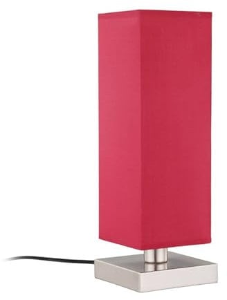 Lindby Tischlampe 'Julina' (Modern) in Rot aus Textil u.a. für Schlafzimmer (1 flammig, E14) - Tischleuchte, Schreibtischlampe, Nachttischlampe, Schlafzimmerleuchte