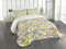 ABAKUHAUS Grau und Gelb Tagesdecke Set, Home Style Zig Zag, Set mit Kissenbezügen Kein verblassen, für Doppelbetten 264 x 220 cm, Grauen gelben