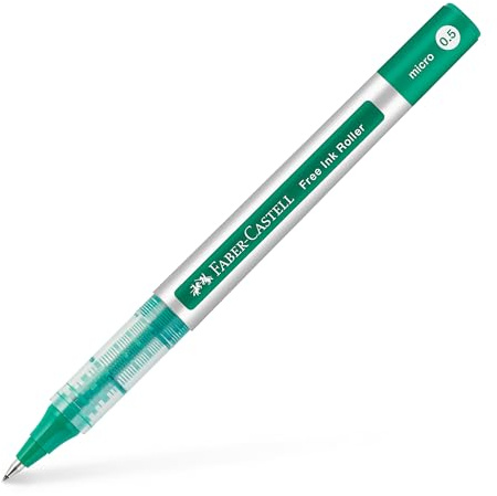 Faber-Castell - Tintenroller Free Ink Grün 0,2 mm | Rollerball mit dokumentenechter Tinte und Free Ink System für Schule, Büro und Notizen