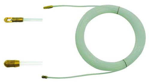 Dönges Nylon-Kabeleinziehband Transparent 5m, Ø 3mm Robustes Werkzeug für Elektroinstallationen, Messingkugel, Zugöse, Flexibel und Haltbar