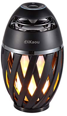 LED Flame Outdoor Table Lamp, DiKaou Torch Table Lamp with Blutooth Speaker, Rechargeable Ambience Lantern with Flickers Warm Light for Patio/Porch/Home Decor, Best Gift for Men Women Teens Kids