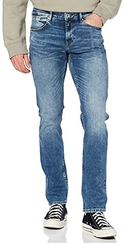 Cross Jeans Herren Jeans Dylan - Regular Fit - Blau - Mid Blue Used W28-W40 Baumwolle, Größe:33W / 36L, Farbvariante:Mid Blue Used 102