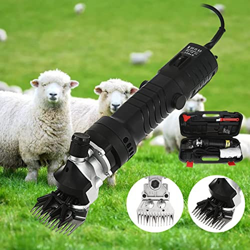 690W Tondeuse à Moutons, avec 6 Vitesse Ajustable, Machine Tondeuse Electrique Professionnelle, Ciseaux à Moutons Chèvres Lamas Alpacas, Cisaille Tonte (Noir)