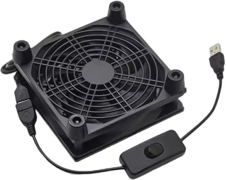 MEAKTSMI USB Powered Cooling Fan Stand 120mm For Router Rack Sound Video Networks Cabinet Server Workstations Minings Machine