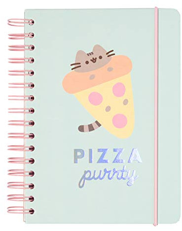 Grupo Erik Bullet Journal Dotted A5 Pusheen Foodie - Hard Cover Notizblock A5 Ringbuch Notizbuch A5 Dotted mit Hologramm Cover Tagebuch für Erwachsene und Kinder