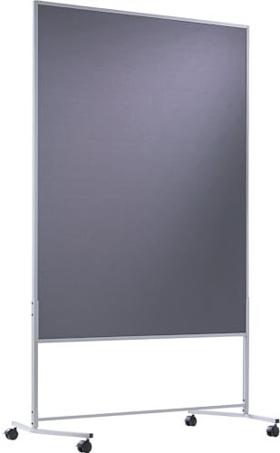 eurokraft | Moderationswand | mobil | Textilbezug | BxH 1200 x 1500 mm | grau