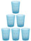 Engelland - 6 x Plastikbecher, Trinkbecher, Hell-Blau, Frostoptik, 250 ml, mit Eichstrich, bruchfest, stapelbar, Mehrweg, Kunststoff, wiederverwendbar, Party-Becher, Trink-Glas