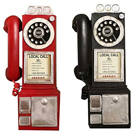QIaoob Modello telefonico Vintage da Parete, Classico Decorazione Telefono Vecchio Stile, Telefono retrò per Soggiorno Accessori per la casa