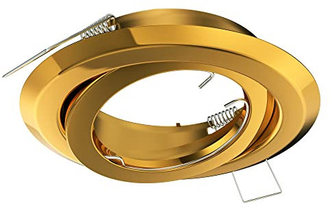 ledscom.de Deckeneinbaurahmen FABI, rund, schwenkbar, gold glänzend