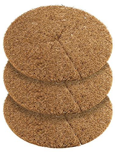 NUGATI Kokos-Mulchscheibe Kübelabdeckung Winterschutz für Topfpflanzen/Pflanzenschutzmatte/Unkrautschutzmatte, Kokosdisk (60cm - 3 Stück)