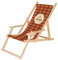 Ferocity Holz-Liegestuhl Personalisierbar Klappbar Klappliegestuhl mit Armlehne und Getränkehalter Strandstuhl Motiv Orange Kariert [119]