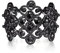 EVER FAITH Damen Armband Österreich Kristall Hochzeit Braut Blumen Stretch-Armkette armreif Schwarz