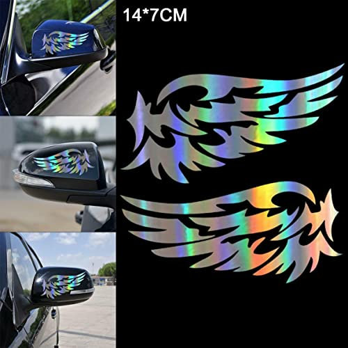 myrockshirt Spiegel Aufkleber Engel Engelsflügel oilslick Hologramm 14 x 7 cm Aufkleber Sticker Autoaufkleber