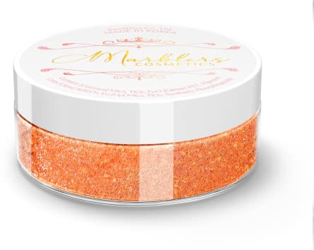 MARBLERS Cosmetic Grade Glittery Mica Powder [Tangerine Jelly] 0.14oz (4g) | Glica | Non-Toxic | Vegan | Cruelty-Free | Eyeshadow, Nail Polish, Nail Art | Festival, Rave & Party Makeup | Body & Face
