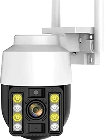 4MP Security Camera Outdoor, WiFi PTZ Wired Camera Outdoor with 360° View, Color Night Vision, IP66 Waterproof, Two-Way Audio