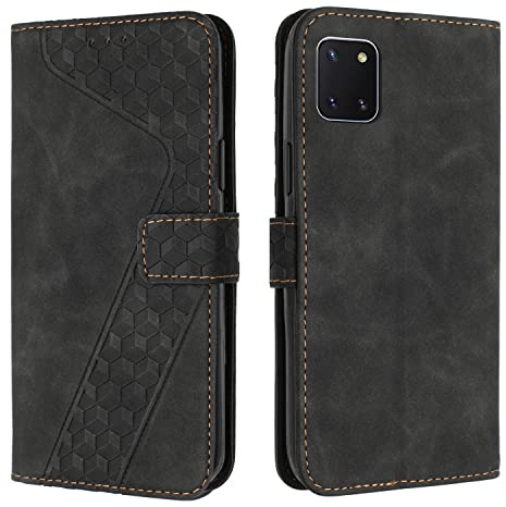 OKZone Cover per Samsung Galaxy A81/M60S/Note 10 Lite, Custodia in Pelle Samsung A81/M60S/Note 10 Lite, Cover a Libro Magnetica Portafoglio Folio PU Pelle Flip Caso con Wallet Case Cover (Nero)