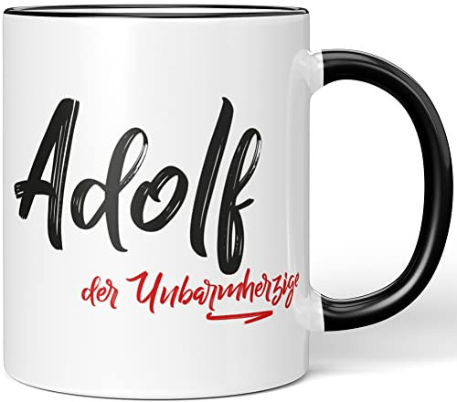JUNIWORDS Tasse, Adolf, der Unbarmherzige, Schwarz (5201980)