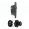 HANDLESTORE Twist Lever on Rose Door Handle Set - Matt Black Finish (Black Bathroom Accessories)