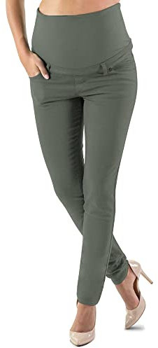 Milano - Jean Grossesse et Femme Enceinte, Coupe Slim Bandeau Haut Stretch et Confortable - Idèal Tout au Long de Votre Maternité (M - 40, Asperges)