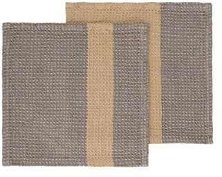 Blomus Spültücher 2er Set -GANO- Spültuch aus 100% Baumwolle 25x25cm (Steel Gray/Tan)
