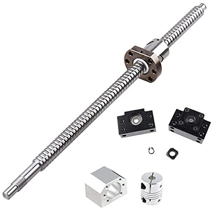 GooEquip Kit vite a sfera SFU1605 900mm vite a ricircolo di sfere anti-gioco 900mm e dado, supporto BK12 BF12, Alloggiamento dado DSG16H, e accoppiamento 6,35 * 10 mm per macchina CNC