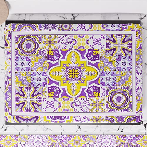 PETTI Artigiani Italiani - Coprifornello, Coprifornello Cucina, Coprifuochi Cucina in Stampa Digitale Vietri Viola, 100% Made in Italy
