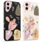 Pnakqil 2 stück Handyhülle für Apple iPhone 11 6.1,Hülle Blätter Zeichnung Bemaltes Muster süß Aesthetic Silikon Schutzhülle Tasche Schön Mädchen Kameraschutz Stoßfeste Case